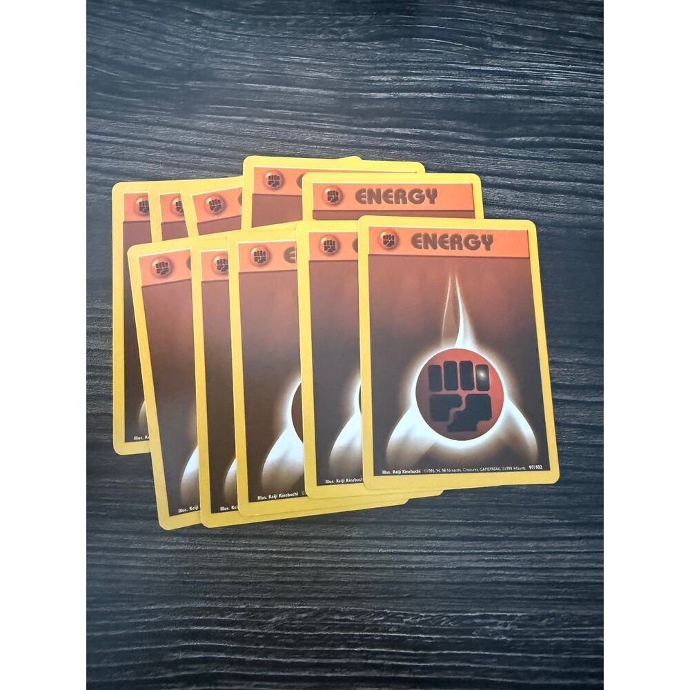 1999 Pokémon Base Set Fighting Energy Trading Card Bundle Set (10) 2
